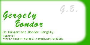 gergely bondor business card
